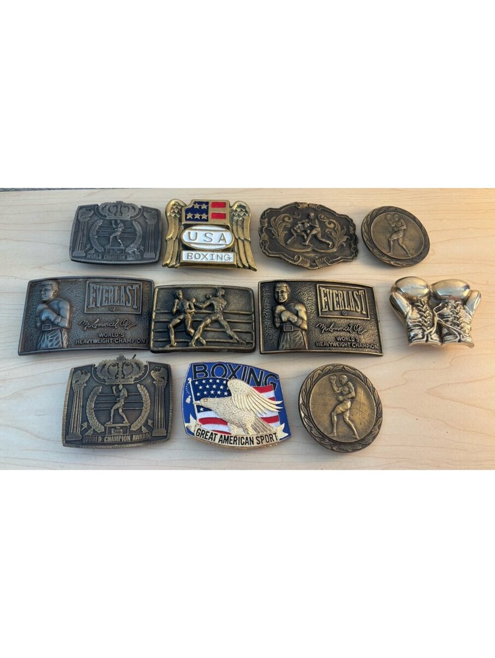 Vintage Boxing themed Belt buckles — RARE